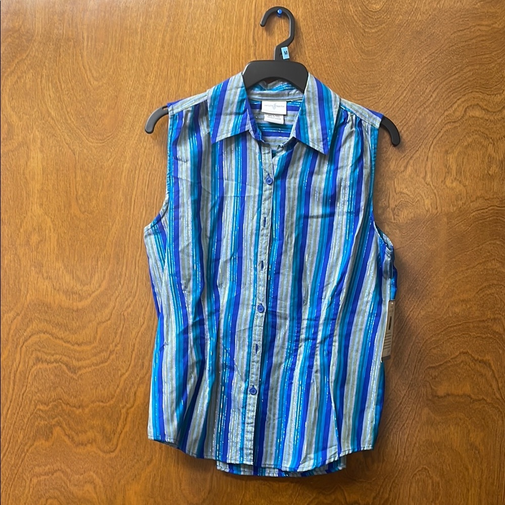 Jaclyn Smith Blue and White Striped Men's Shirt